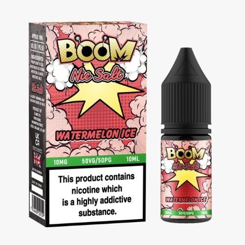 Boom Nic Salts 10ml E-liquids - Box of 10 - Wolfvapes.co.uk-Watermelon Ice