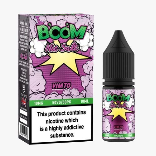 Boom Nic Salts 10ml E-liquids - Box of 10 - Wolfvapes.co.uk-Vimto