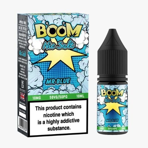 Boom Nic Salts 10ml E-liquids - Box of 10 - Wolfvapes.co.uk-Mr Blue