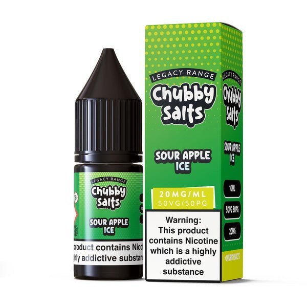 Chubby Salt E-liquids Nic Salts-10ml- Box of 10 - Wolfvapes.co.uk-Sour Apple Ice