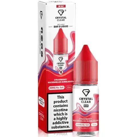Crystal Clear Nic Salts 10ml- Pack of 10 - Wolfvapes.co.uk-Strawberry Watermelon Bubblegum