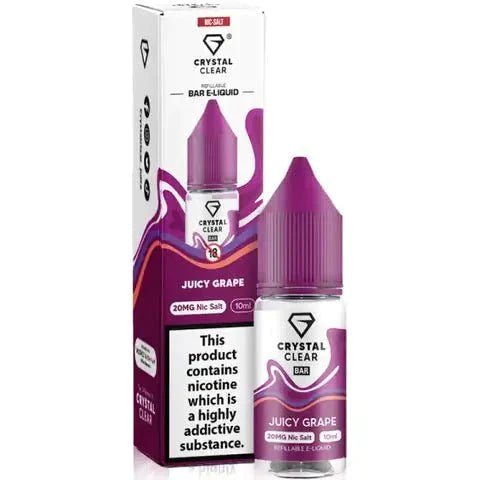 Crystal Clear Nic Salts 10ml- Pack of 10 - Wolfvapes.co.uk-Juicy Grape