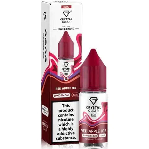 Crystal Clear Nic Salts 10ml- Pack of 10 - Wolfvapes.co.uk-Red Apple Ice