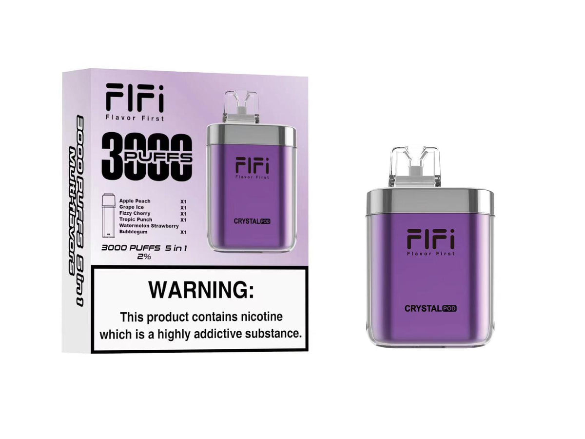 FiFi Crystal Pod 3000 Puffs Disposable Vape Pod 5 in 1 - Box of 5 - Clouds Vapes