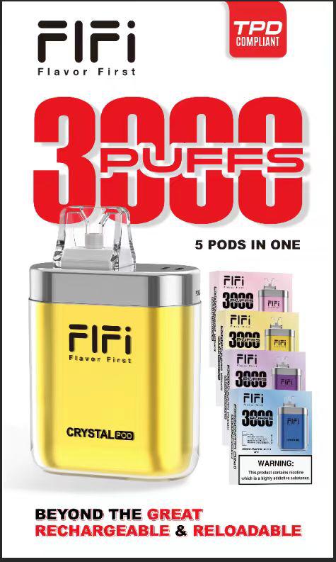 FiFi Crystal Pod 3000 Puffs Disposable Vape Pod 5 in 1 - Box of 5 - Clouds Vapes