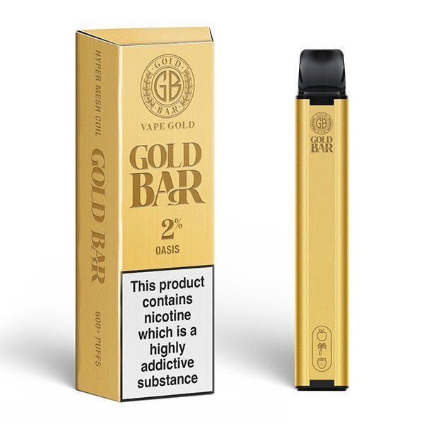 Gold Bar 600 Disposable Vape Pod Puff Bar Box of 10 - Clouds Vapes