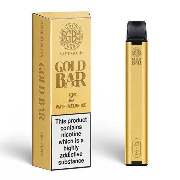 Gold Bar 600 Disposable Vape Pod Puff Bar Box of 10 - Clouds Vapes