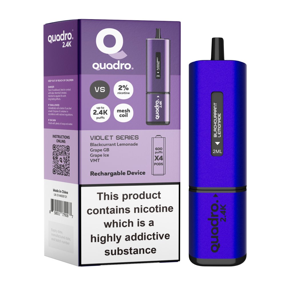 Quadro 2400 Puffs 4 in 1 Disposable Vape Device - Clouds Vapes