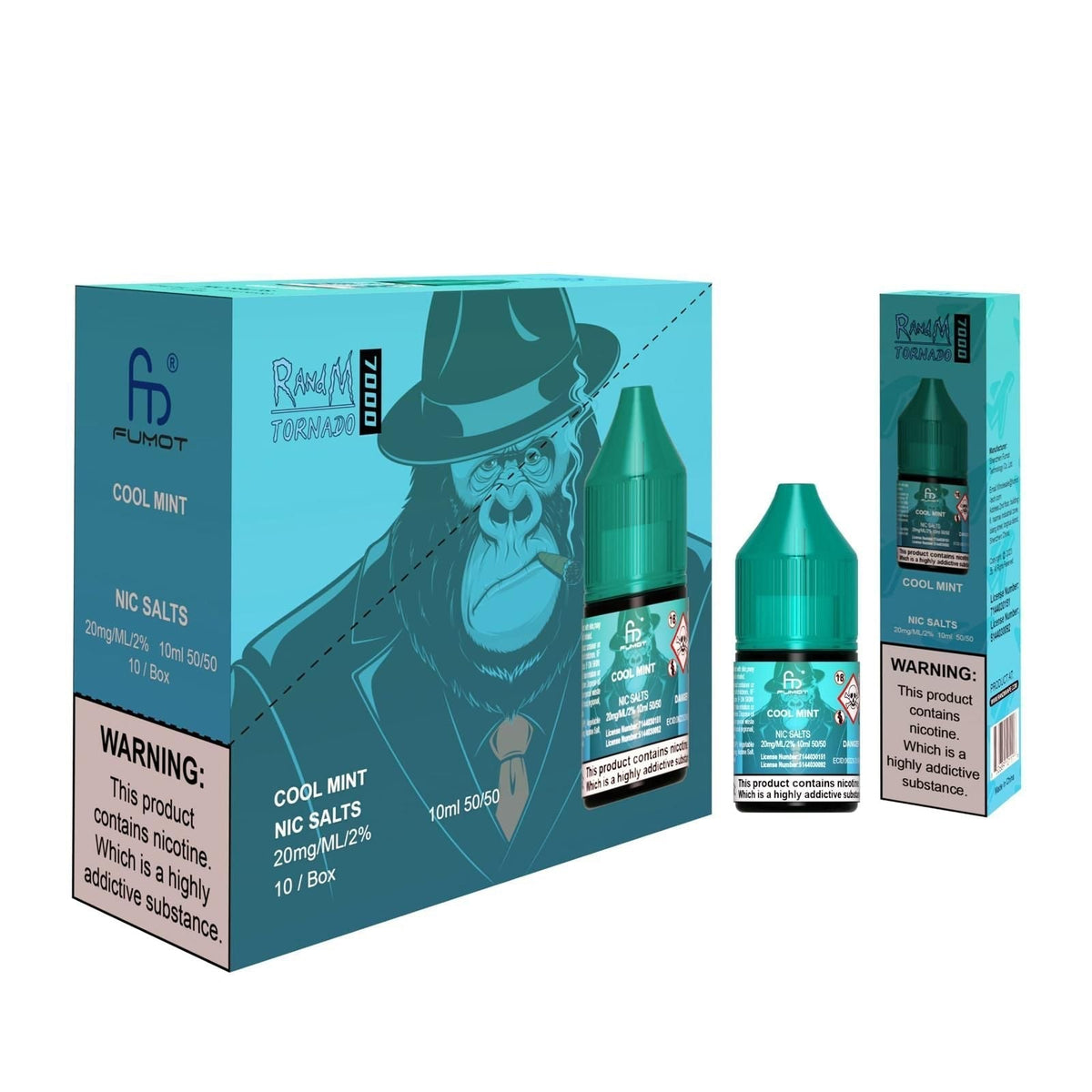 R and M 7000 Nic Salt 10ml - Box of 10 - Wolfvapes.co.uk-Cool Mint