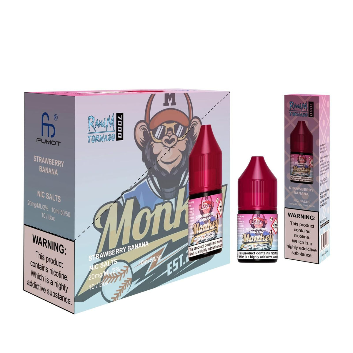 R and M 7000 Nic Salt 10ml - Box of 10 - Wolfvapes.co.uk-Strawberry Banana