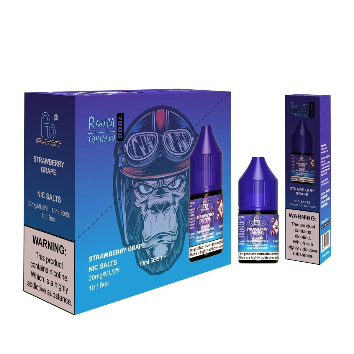 R and M 7000 Nic Salt 10ml - Box of 10 - Wolfvapes.co.uk-Strawberry Grape