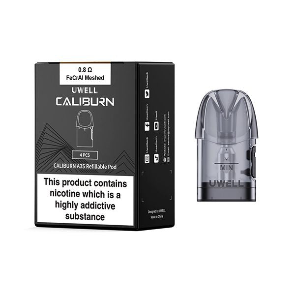 Uwell Caliburn A3S Replacement Pods - 4pack - Clouds Vapes