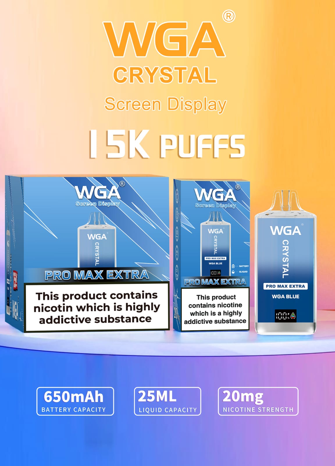 WGA Crystal Pro Max Extra 15k Puffs Disposable Vape Device - Clouds Vapes